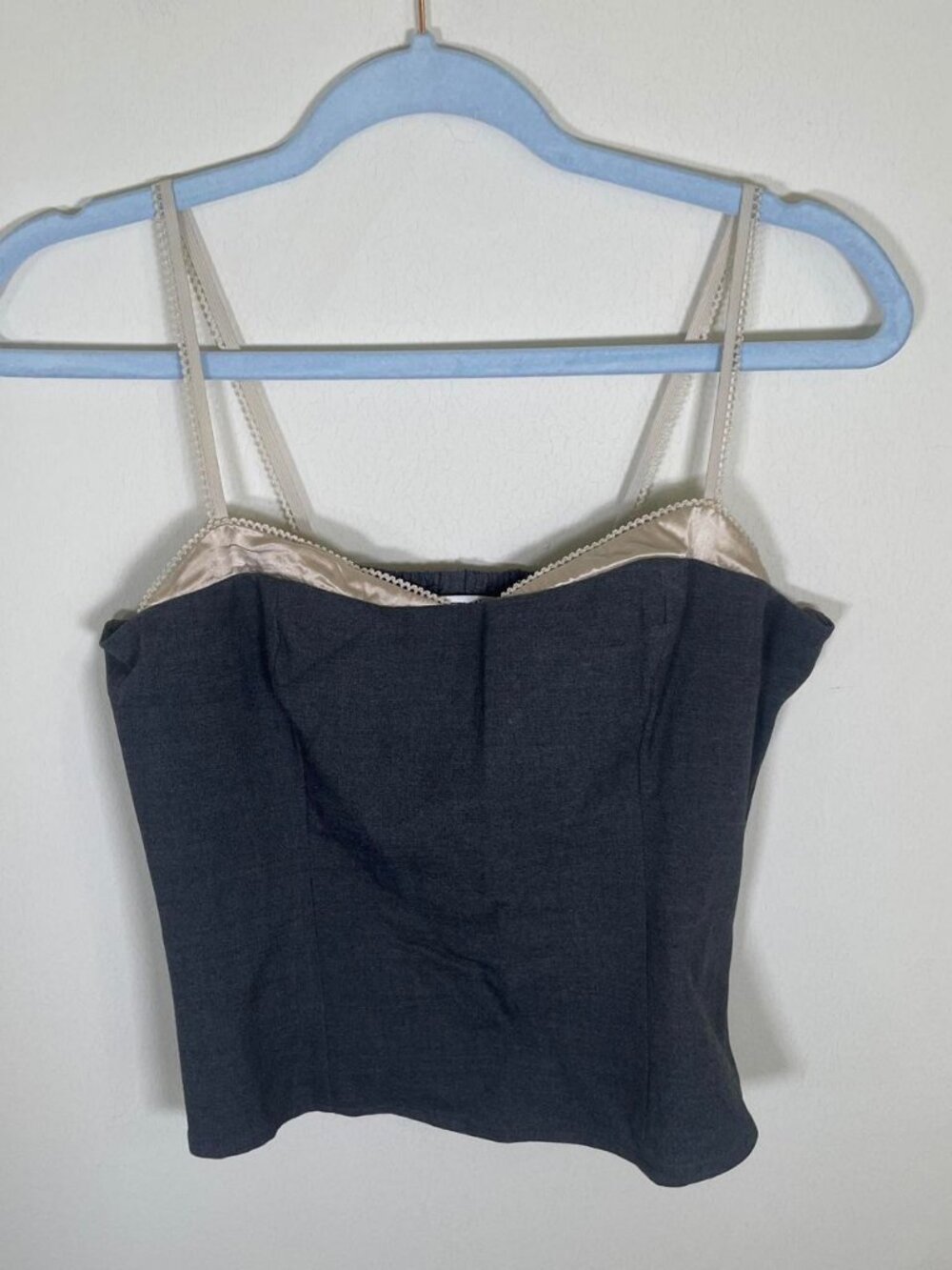 Reformation Melanie Top in Gray and Ivory